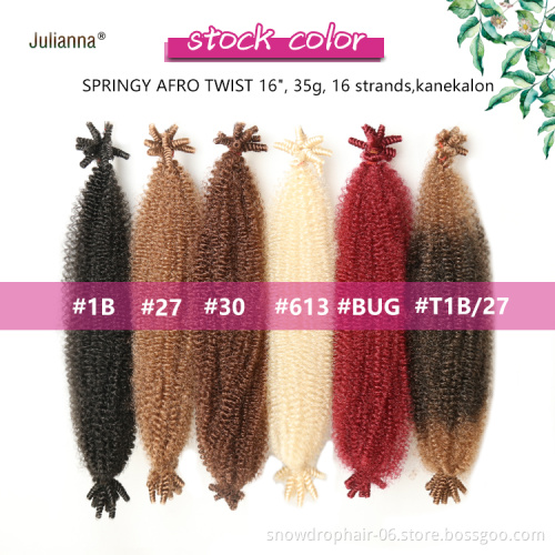Julianna Pre-Fluffed Spring Afro Twist Crochet Braiding Hair 3X Afro SpringY Twist